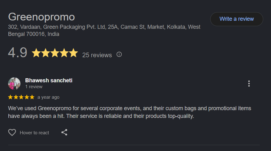 Greenopromo Corporate gifting review